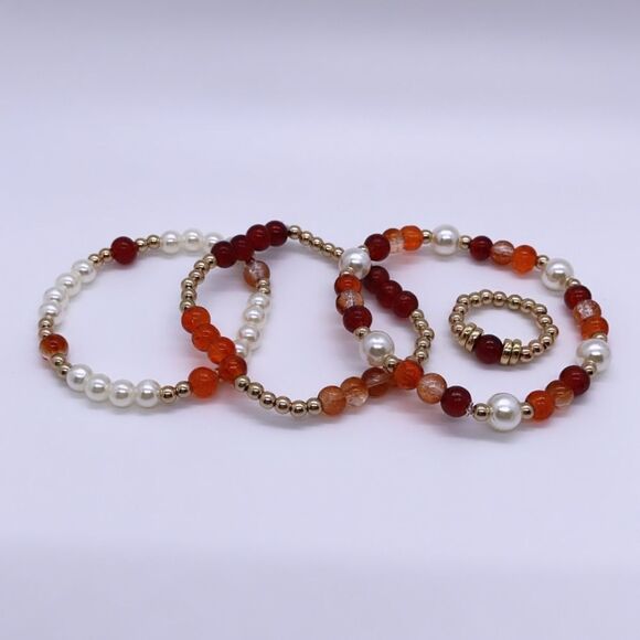 Wool + Pepper Co. Red & Gold Matching Jewelry Set - Picture 3 of 4